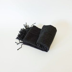 Eileen Fisher Dark Heather Grey Wool Scarf